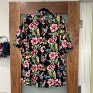 SSLR Vibrant Floral Hawaiian Unisex Button Down Shirt